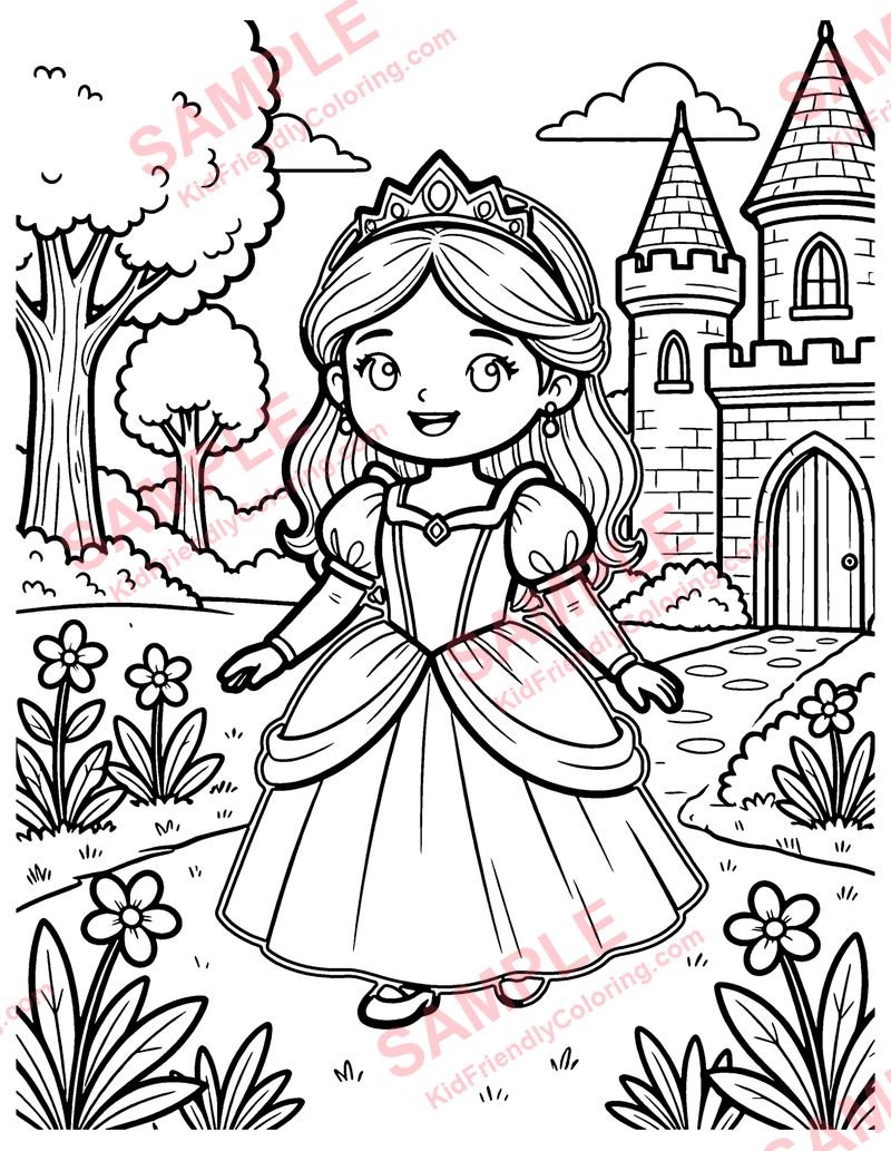 Castle Gardens coloring page preview