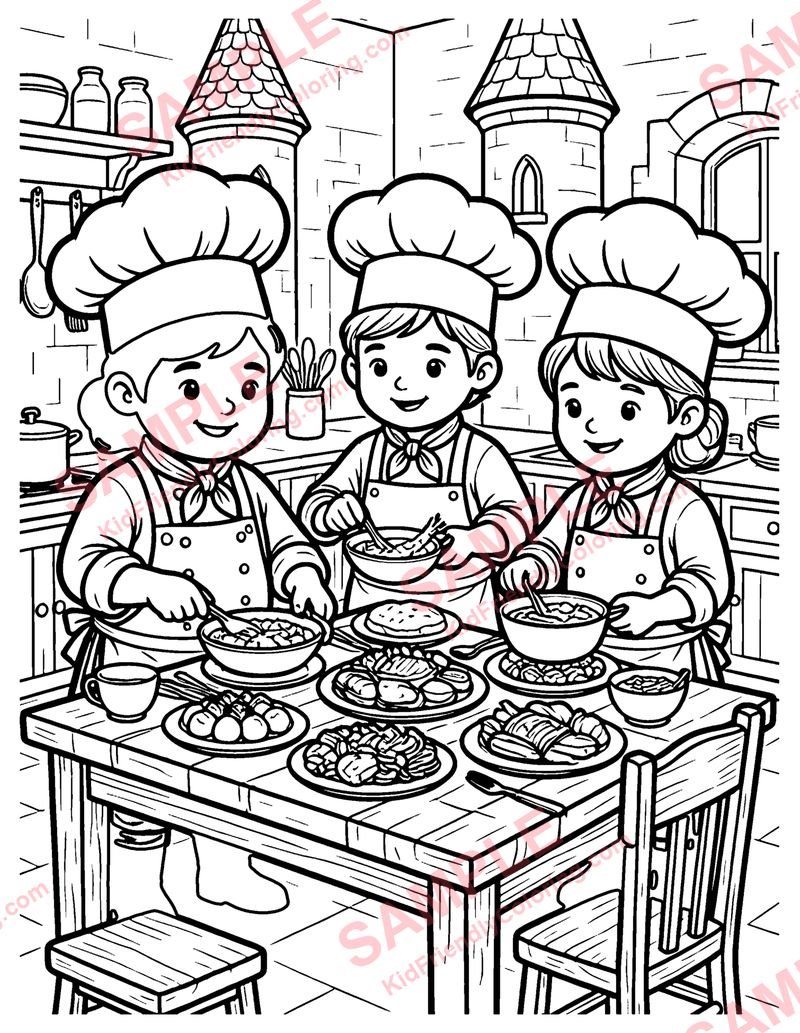 Castle Kitchen coloring page preview