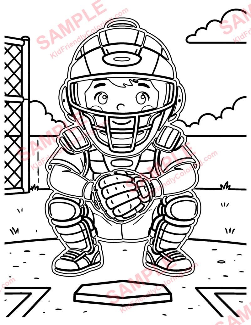 Catcher's Mitt coloring page preview