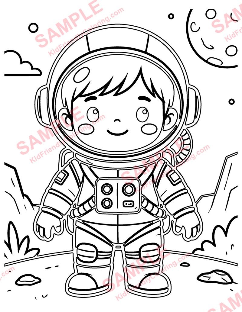 Chibi Astronaut coloring page preview