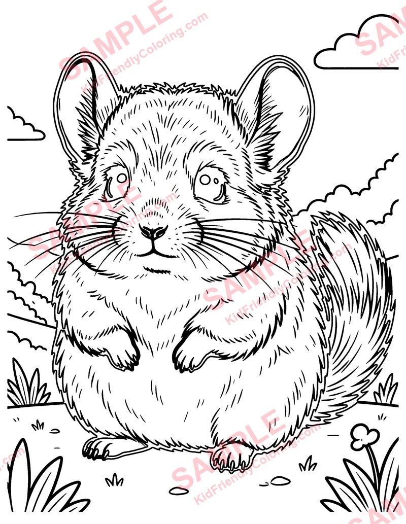 Chinchilla coloring page preview