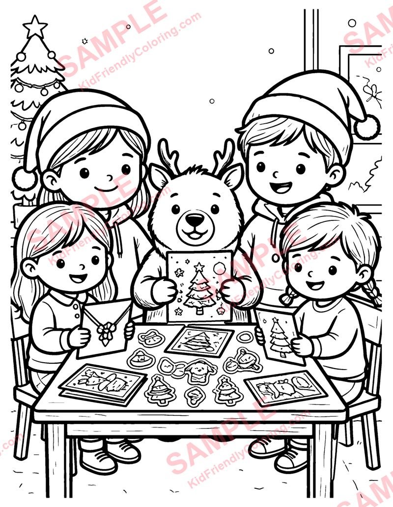 Christmas Cards coloring page preview