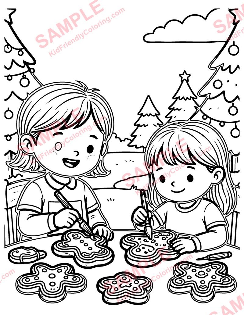 Christmas Cookies coloring page preview