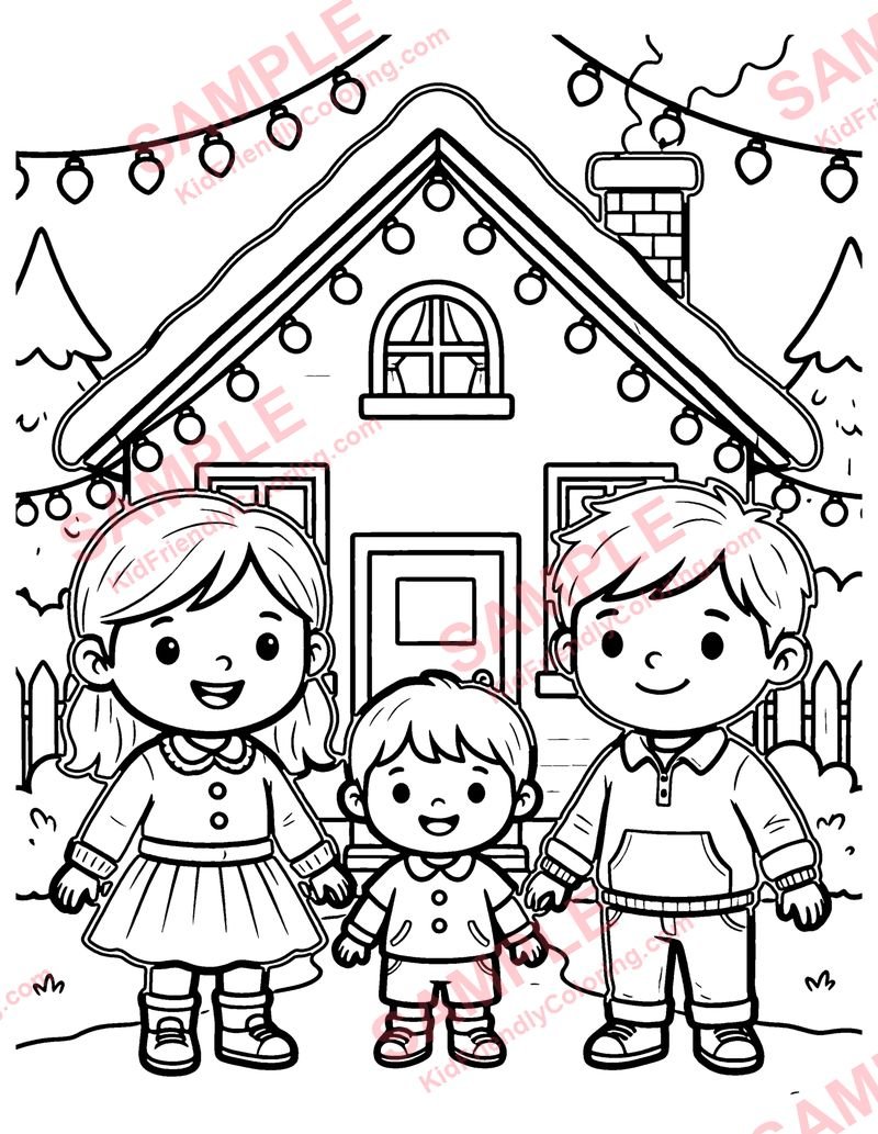 Christmas Lights coloring page preview