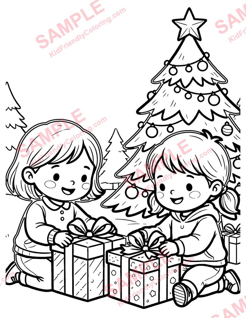 Christmas Morning coloring page preview