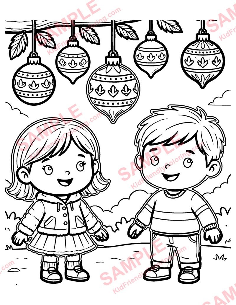 Christmas Ornaments coloring page preview