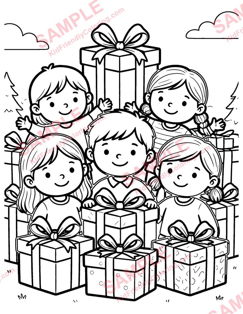 Christmas Presents coloring page preview