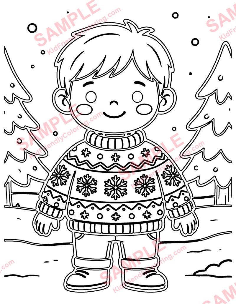 Christmas Sweater coloring page preview