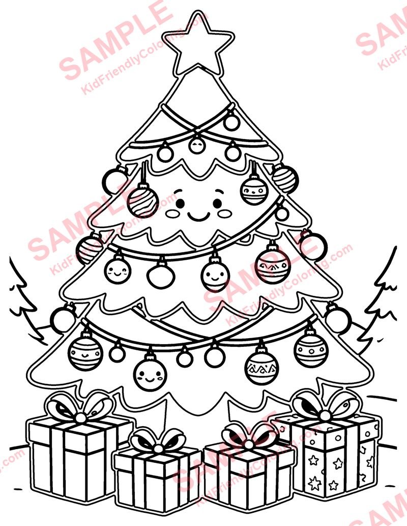 Christmas Tree coloring page preview