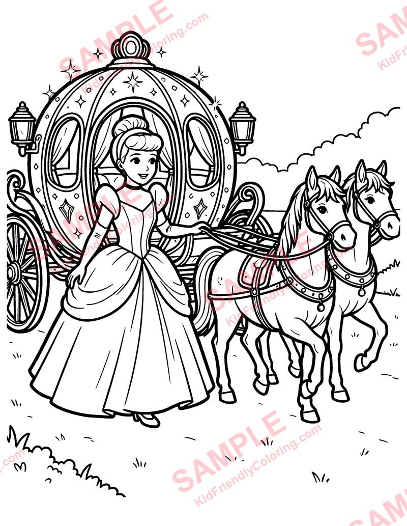 Cinderella's Pumpkin Coach coloring page preview