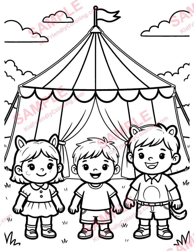 Circus Tent coloring page preview