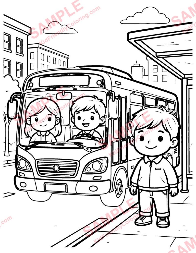 City Bus coloring page preview