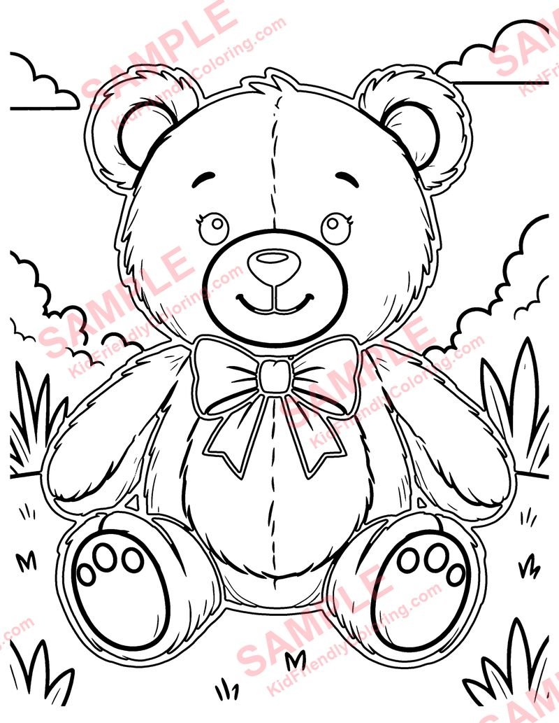 Classic Teddy coloring page preview