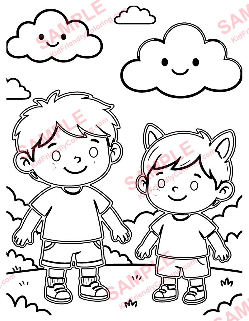 Clouds coloring page preview