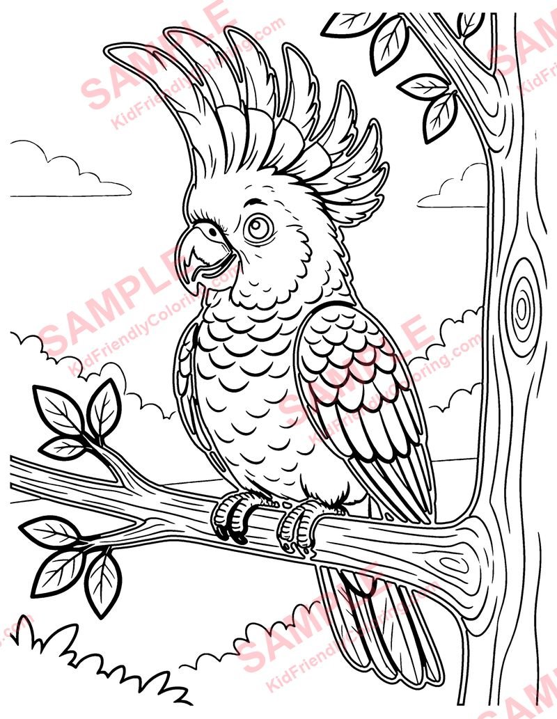 Cockatoo coloring page preview