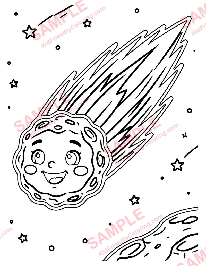 Comet coloring page preview