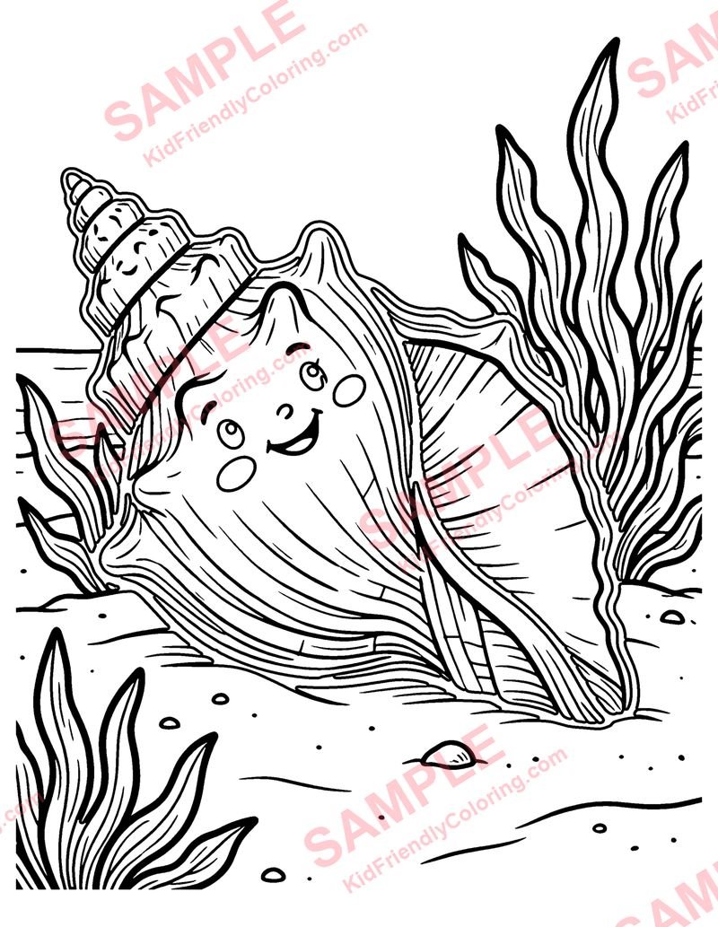 Conch Shell coloring page preview