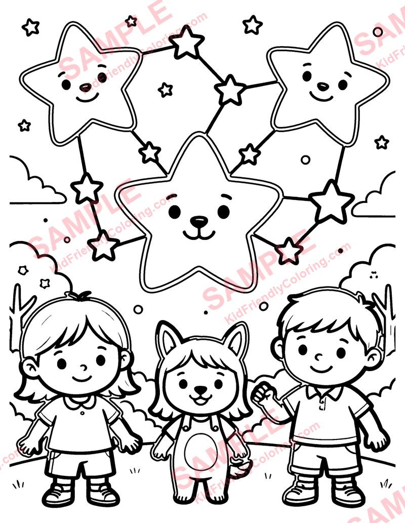 Constellations coloring page preview