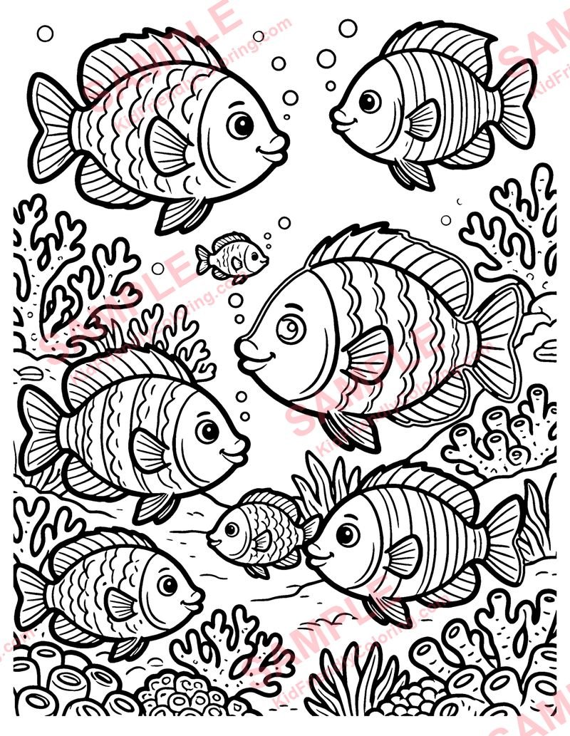 Coral Garden coloring page preview