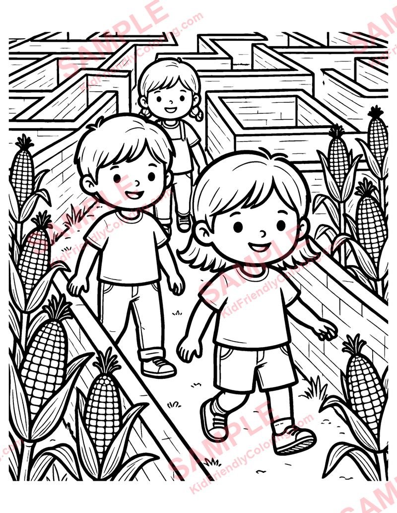 Corn Maze coloring page preview