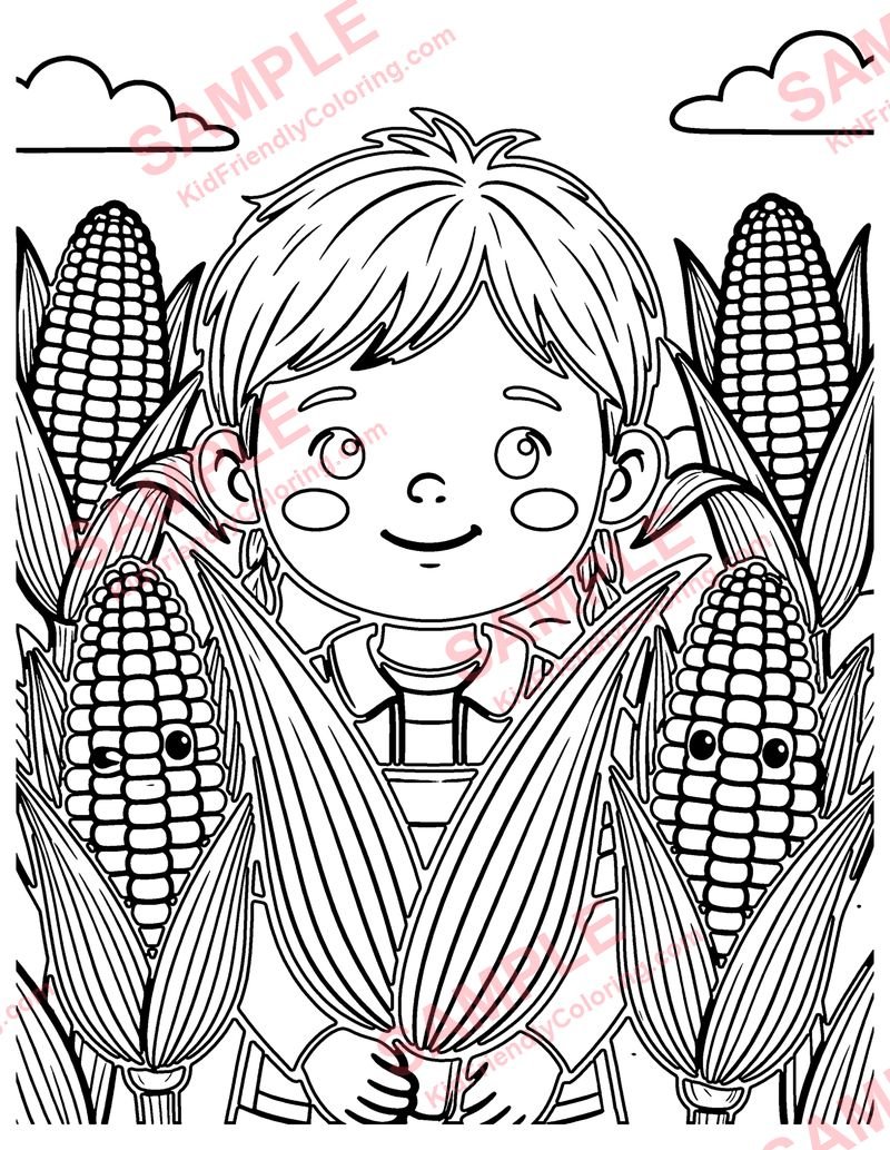 Corn on the Cob coloring page preview