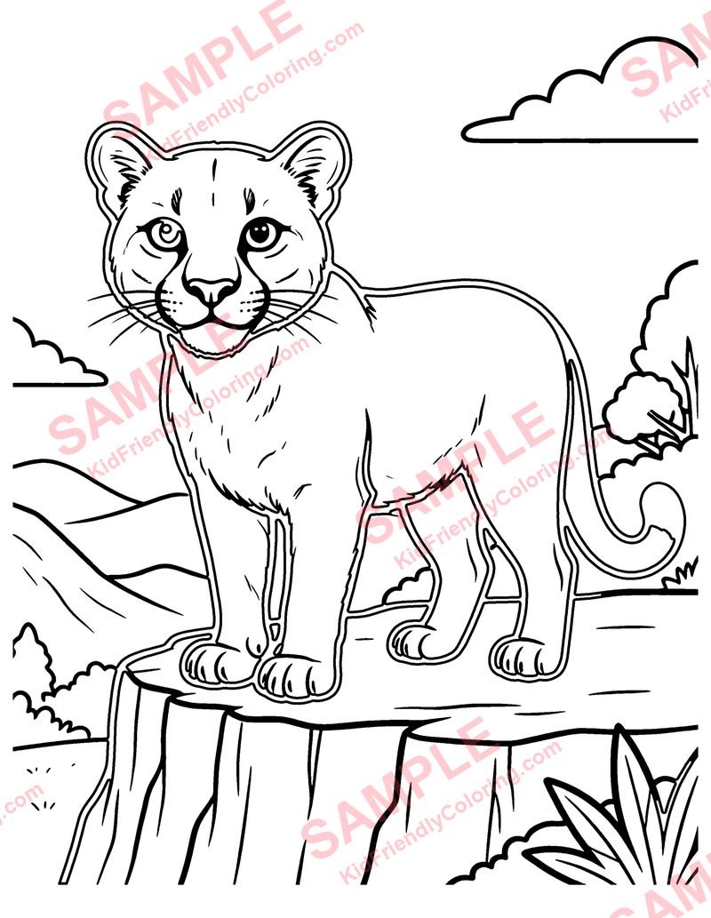 Cougar coloring page preview