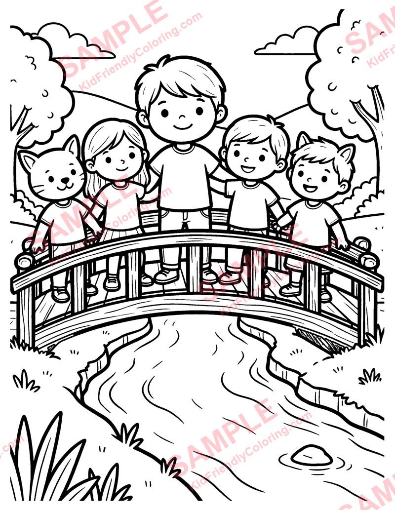 Covered Bridge coloring page preview