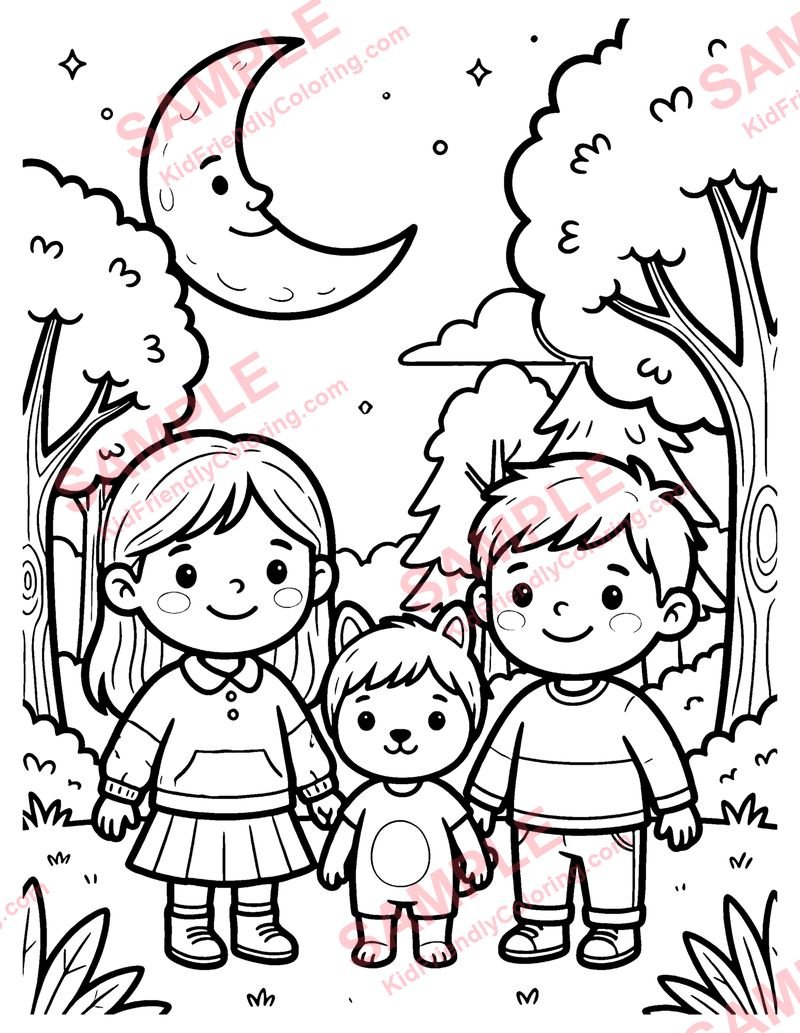 Crescent Moon coloring page preview