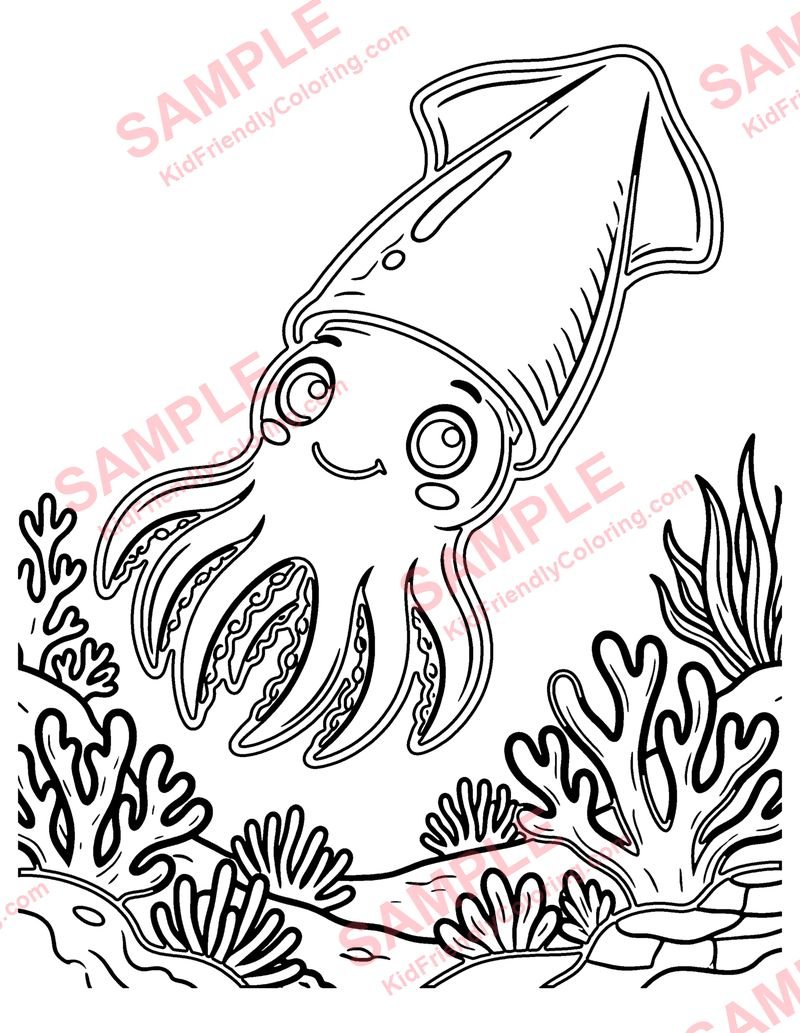 Cuttlefish coloring page preview
