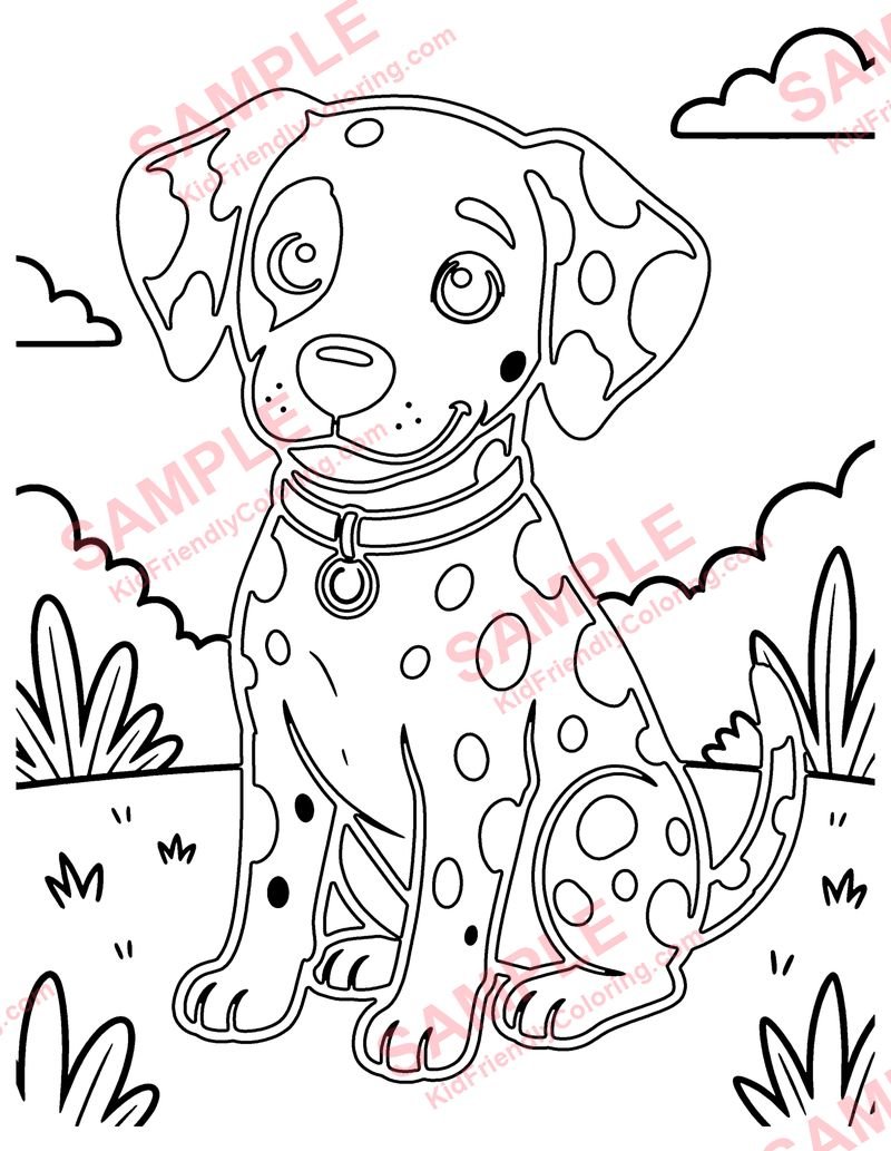 Dalmatian coloring page preview