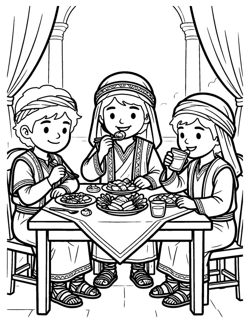 Daniel Eats Vegetables coloring page preview