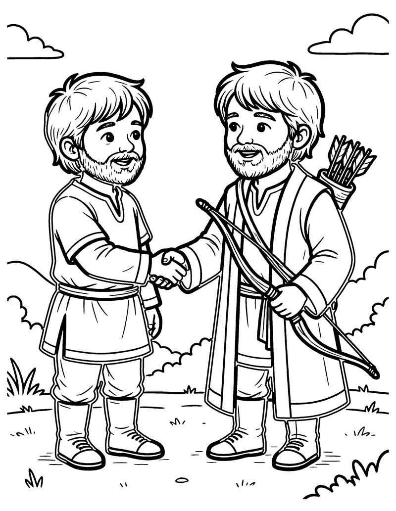 David and Jonathan coloring page preview