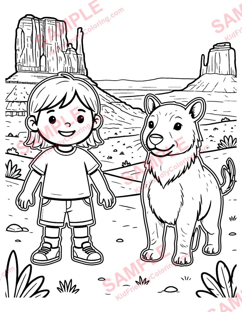 Desert Mesa coloring page preview