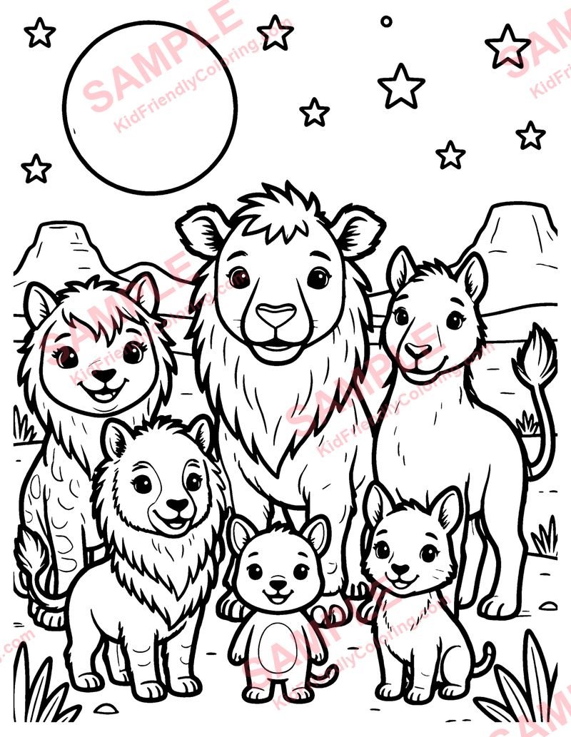 Desert Night coloring page preview