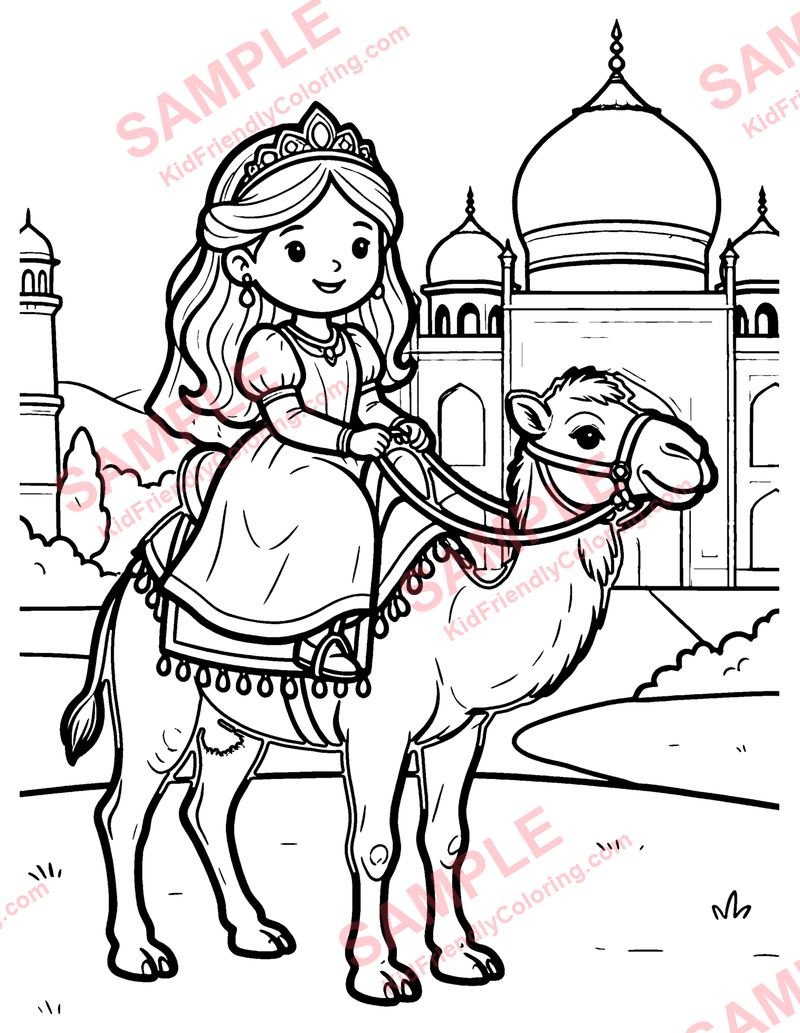 Desert Princess coloring page preview