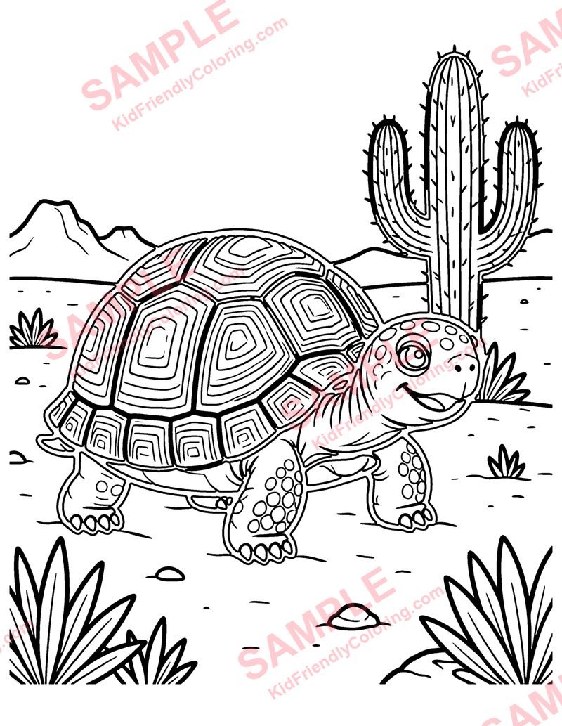 Desert Tortoise coloring page preview