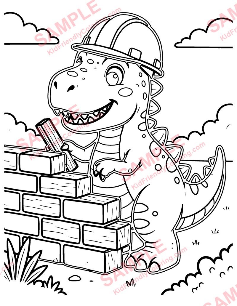 Dino Builder coloring page preview