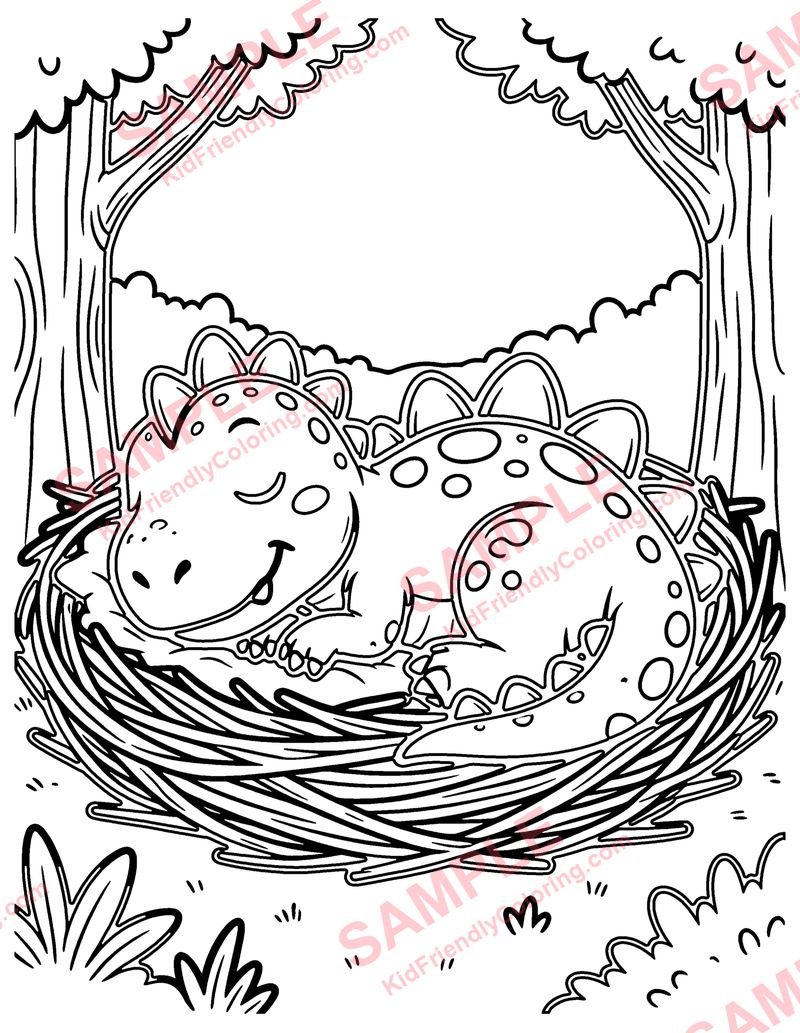 Dino Nursery coloring page preview