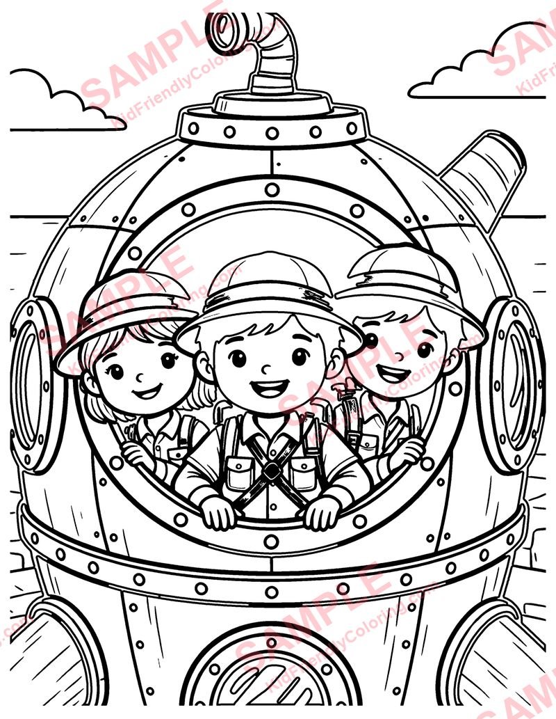 Diving Bell coloring page preview