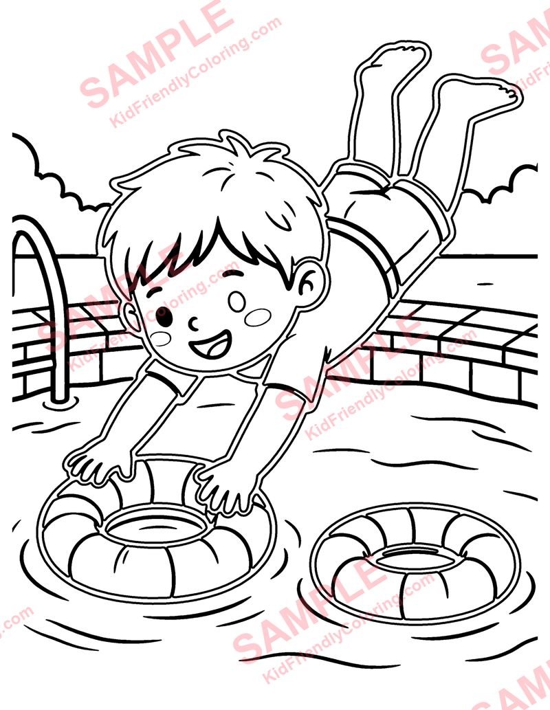 Diving Rings coloring page preview