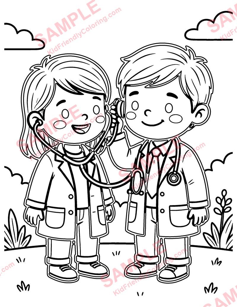 Doctor coloring page preview