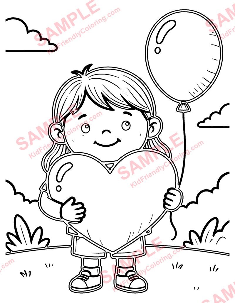 Doodle Heart coloring page preview