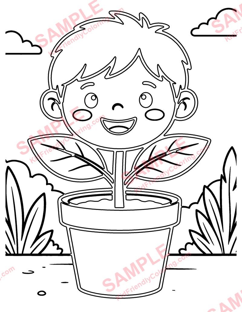 Doodle Plant coloring page preview