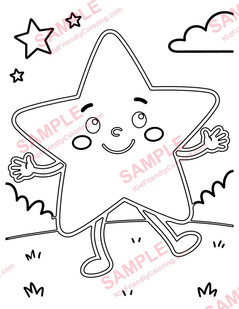 Doodle Star coloring page preview