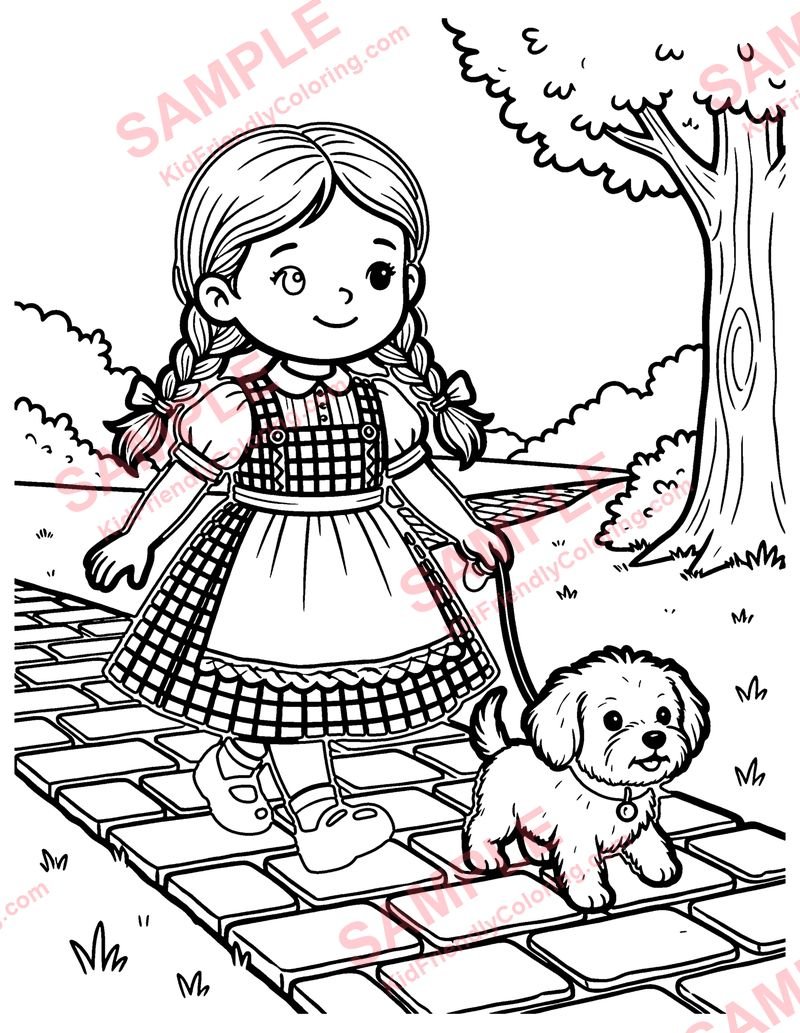 Dorothy and Her Little Dog coloring page preview