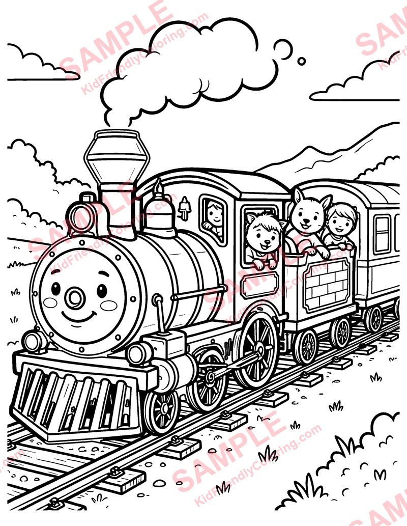 Down by the Station coloring page preview