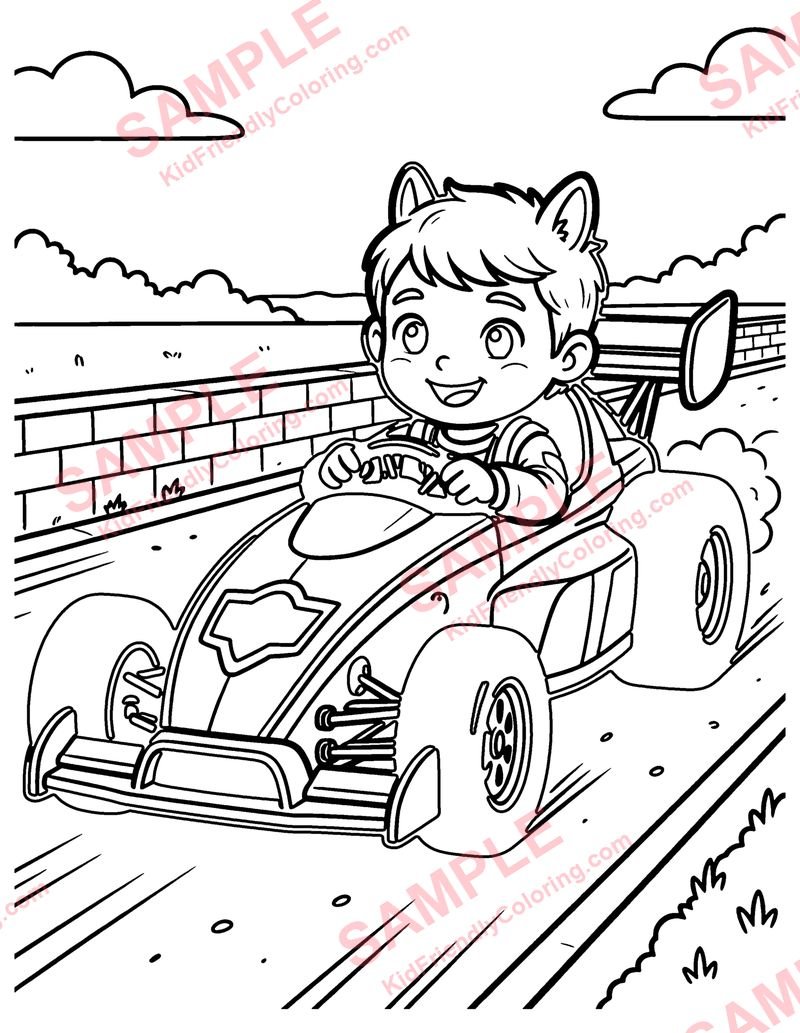 Drag Racer coloring page preview