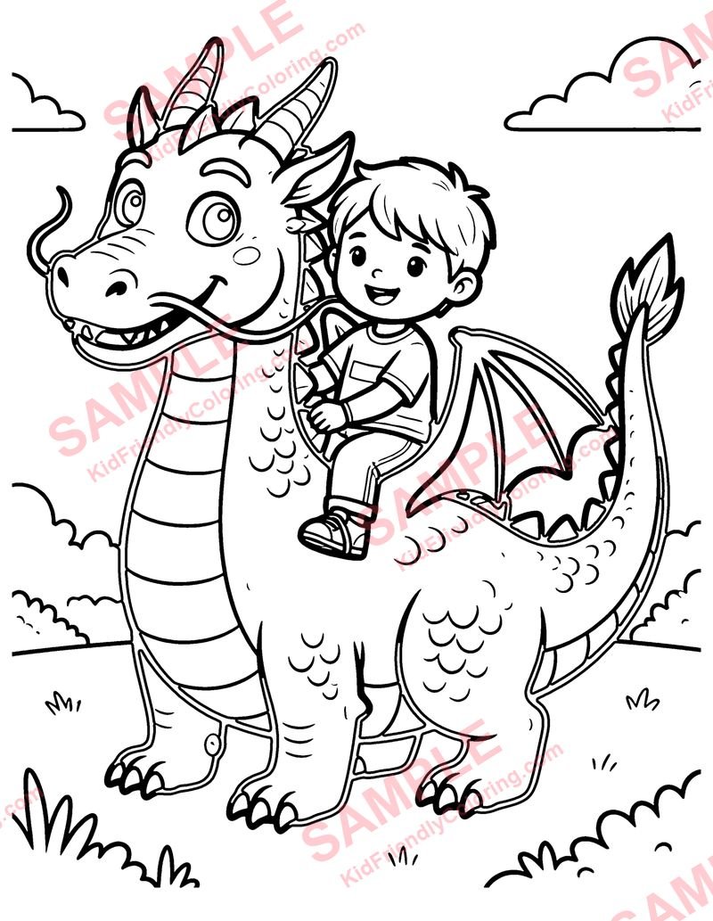 Dragon Rider coloring page preview
