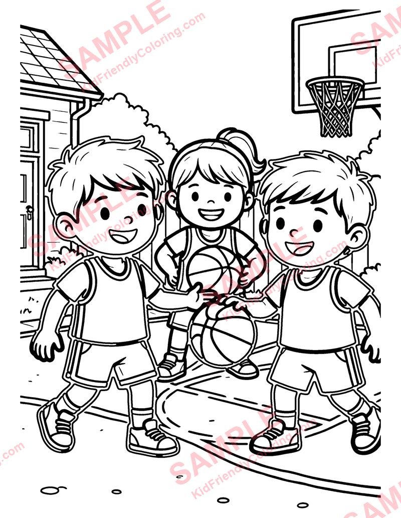 Driveway Hoops coloring page preview