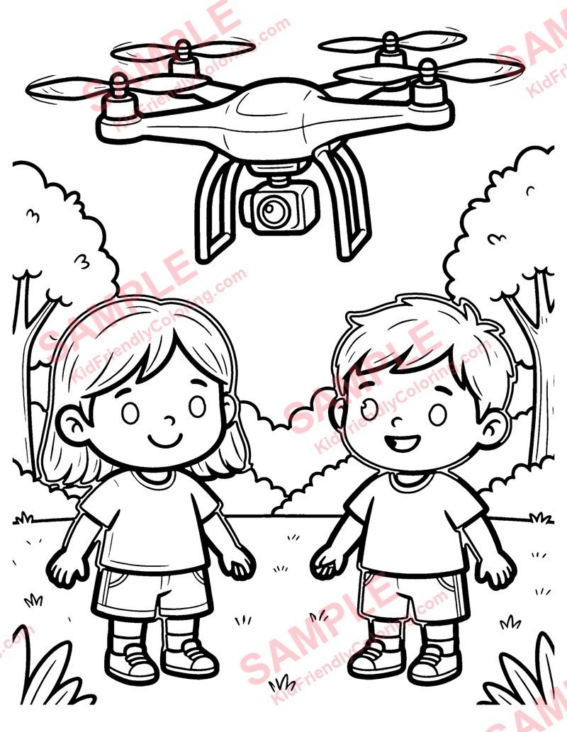 Drone coloring page preview